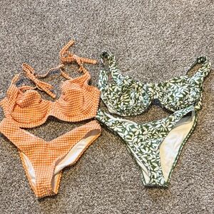 Abercrombie & Fitch Orange and Green Bikinis